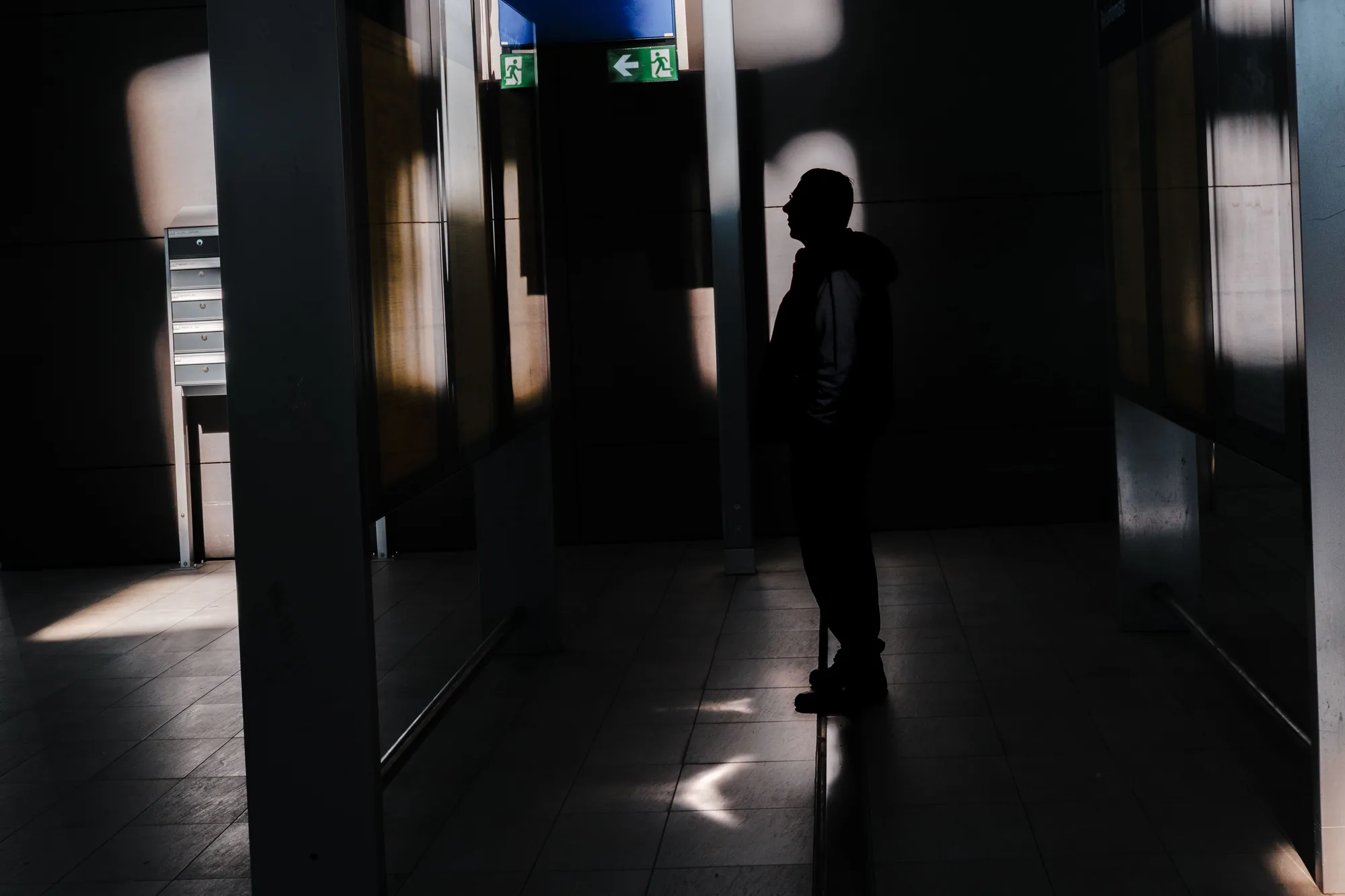 Silhouette in a doorway